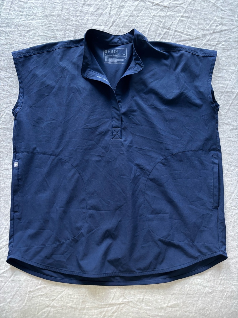 Figs Technical Collection Navy Scrub Top
